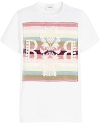 Barrie - Logo-Patch Striped T-Shirt - Lyst