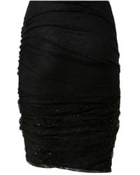 Pinko - Sequin-Embellished Lace Fitted Skirt - Lyst