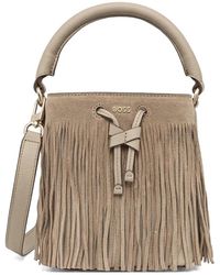 BOSS - Lenah Fringed Bucket Bag - Lyst