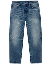 Off-White c/o Virgil Abloh - Distressed Whiskered Straight-Leg Jeans - Lyst
