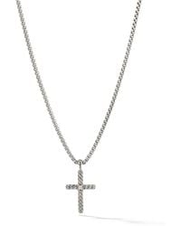 David Yurman - Classic Cable Cross Diamond Necklace - Lyst