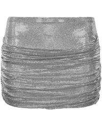 GIUSEPPE DI MORABITO - Crystal-Embellished Ruched Mini Skirt - Lyst