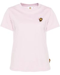 A Bathing Ape - Logo-Embroidered T-Shirt - Lyst