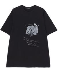 Yohji Yamamoto - Katoenen T-shirt Met Logoprint - Lyst