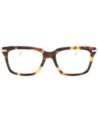 Thom Browne - Tortoiseshell-Effect Rectangle-Frame Glasses - Lyst
