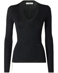 Fendi - Pull Côtelé À Col V - Lyst