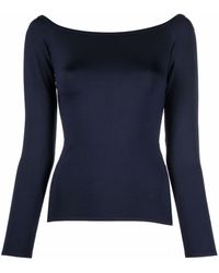 Ralph Lauren Collection - Long-sleeve Fitted Silk Top - Lyst