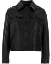 SANTORO - Buttoned Leather Jacket - Lyst