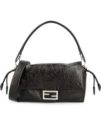 Fendi - Baguette Soft Medium Crackled Leather Bag - Lyst