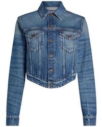 Jean Paul Gaultier - Logo-Print Wavy-Waistband Denim Jacket - Lyst