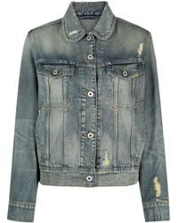 KENZO - Chaqueta vaquera con cuello Peter Pan - Lyst