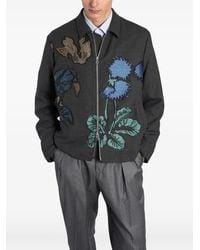 Paul Smith - Giacca-Camicia Con Zip E Ricamo Floreale - Lyst