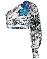 Amir Slama - Graphic-Print One-Shoulder Top - Lyst