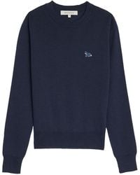 Maison Kitsuné - Sweater With W Baby Fox Application - Lyst