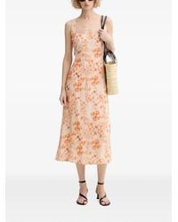 Marc O' Polo - Floral-Print Tie-Back Midi Dress - Lyst