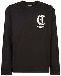 Just Cavalli - Embroidered Logo Cotton Sweatshirt - Lyst