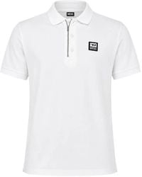 DIESEL - Polo Zippé À Patch Logo - Lyst