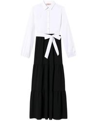 Twinset - Poplin-Tiered Maxi Dress - Lyst