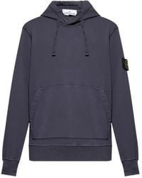Stone Island - Felpa Con Logo E Cappuccio - Lyst