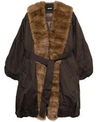 ROTATE BIRGER CHRISTENSEN - Faux Fur Collar Coat - Lyst