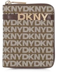 DKNY - Logo-Plaque Zip-Around Wallet - Lyst