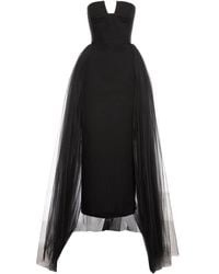 V:PM ATELIER - Schulterfreies Kleid mit Tüll-Overlay - Lyst