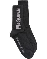 Alexander McQueen - Intarsia-logo Ankle Socks - Lyst
