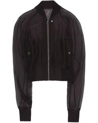 Rick Owens - Cropped Silk Bomber Jacket - Lyst
