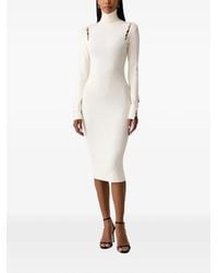 Fracomina - Ribbed-Knit Cut-Out Midi Dress - Lyst