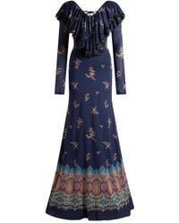 Etro - Lace-Up Paisley-Print Maxi Dress - Lyst