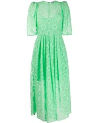 MSGM フローラルレース ドレス - グリーン