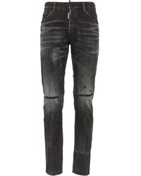 DSquared² - Washed Denim Jeans With Wear - Lyst