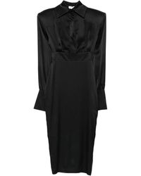 Vestiaire d'un Oiseau Libre - パデッドショルダー シルクドレス - Lyst