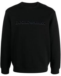 Emporio Armani - Sweatshirt mit beflocktem Logo-Print - Lyst