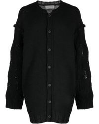 Yohji Yamamoto - Drop-Shoulder Wool Cardigan - Lyst