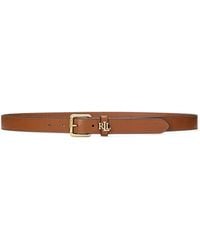 Ralph Lauren - Logo-Plaque Leather Belt - Lyst