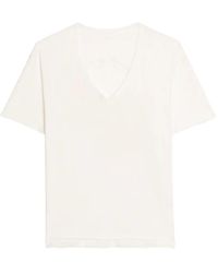 Zadig & Voltaire - Tommer Lace-Skull V-Neck T-Shirt - Lyst