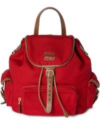 Miu Miu - Rucksack Mit Logo - Lyst