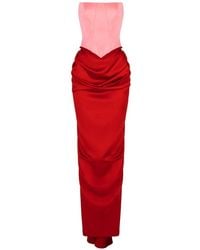 V:PM ATELIER - Flavia Corset-Style Draped Maxi Dress - Lyst