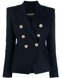 Balmain Doppelreihiger Blazer - Blau