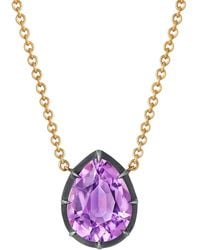 Fred Leighton - 18Kt Pear Shaped Amethyst Collet Solitaire Pendant Necklace - Lyst