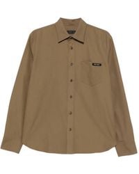 Prada - Camisa De Algodón Con Parche Del Logo - Lyst