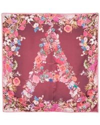 Aspinal of London - Floral-Print Silk Scarf - Lyst