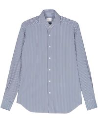 Xacus - Striped Patterned-jacquard Shirt - Lyst