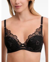 Chantelle - Floral-Embroidered Mesh Bra - Lyst