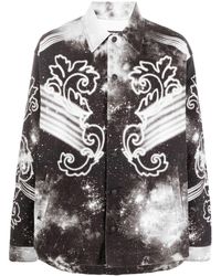 Versace - Space Couture-print Long-sleeved Shirt - Lyst