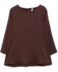 Imperial - Satin-Finish Three-Quarter Sleeve Blouse - Lyst