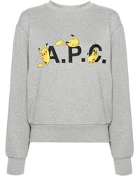 A.P.C. - Felpa con stampa Pikachu - Lyst