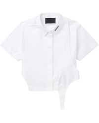 HELIOT EMIL - Layered Cropped Cotton Shirt - Lyst