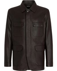ZEGNA - Leather Flap-Pockets Jacket - Lyst